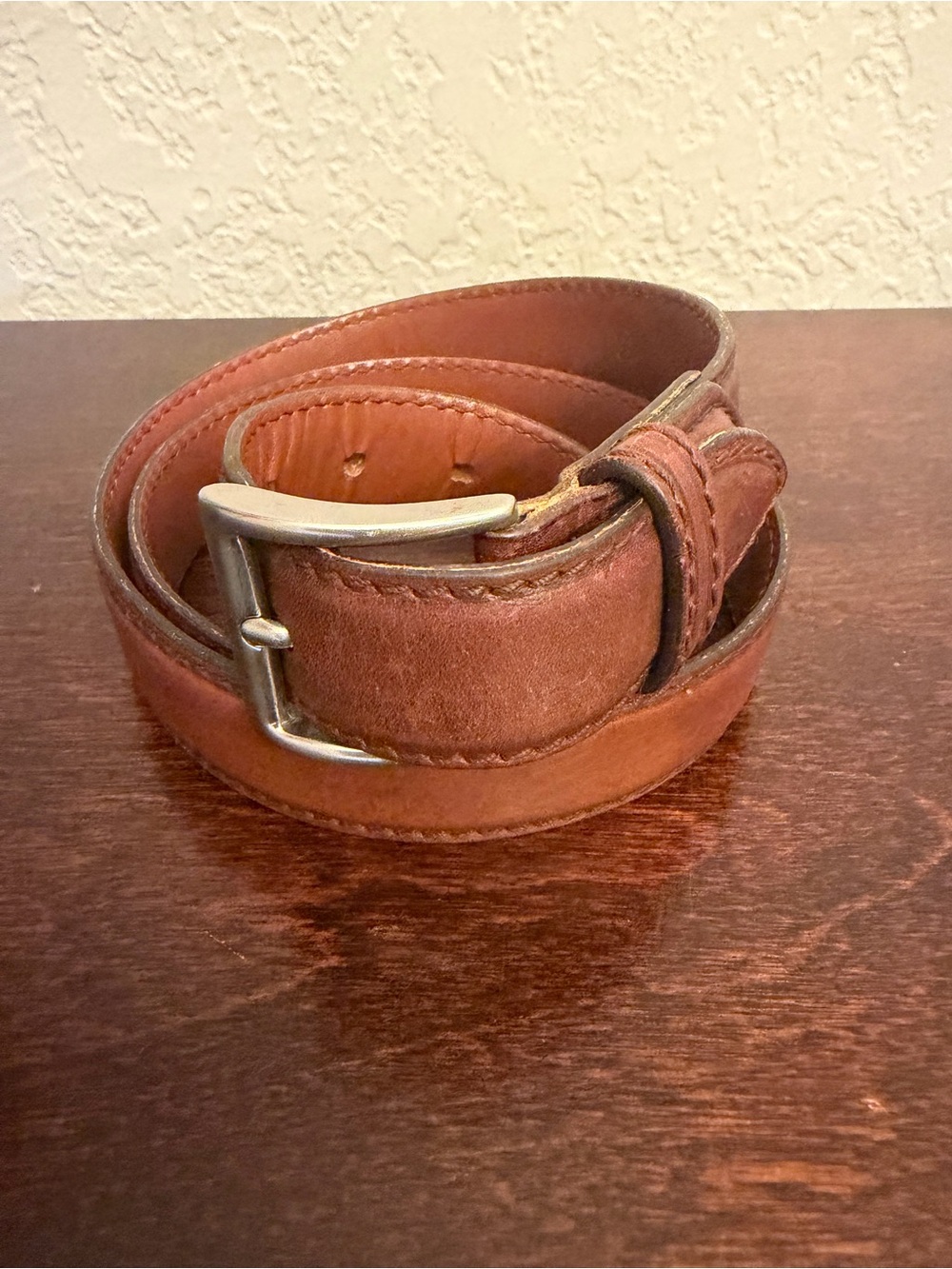 Polo Ralph Lauren Belt Size 36 Italian Leather #2110109-250 English Tan Vintage